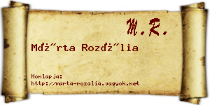 Márta Rozália névjegykártya